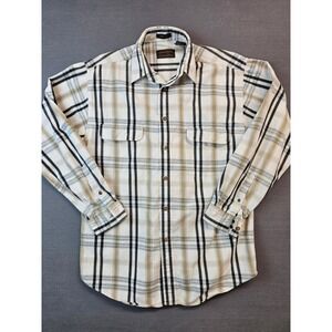 Eddie Bauer Men's Plaid Flannel Shirt Long Sleeve Button Up Outdoor Size Medium